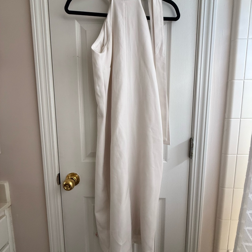 New York & Company One Shoulder White Dress